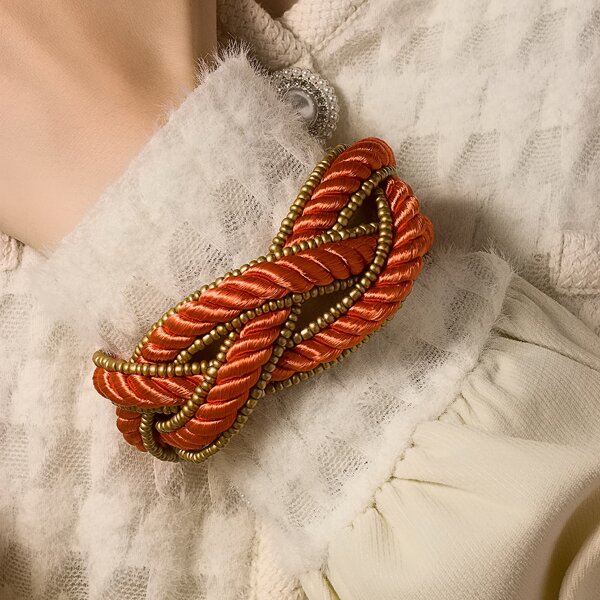 

Seed Bead Detail Woven Bracelet, Red