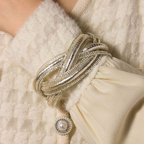 

Seed Bead Detail Woven Bracelet, White