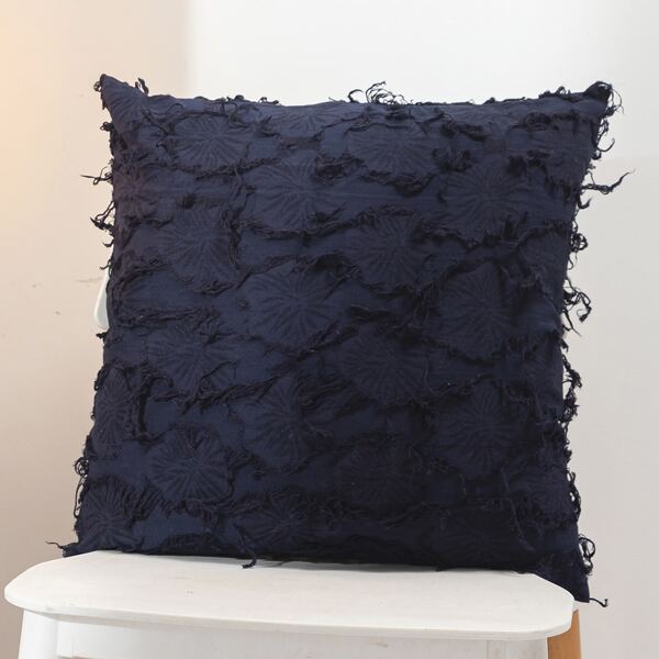 

Solid Tassel Cushion Cover Without Filler, Navy blue