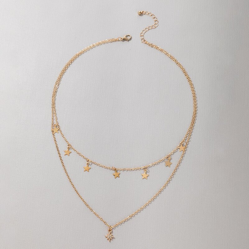 

Star Layered Necklace, Gold
