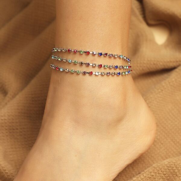 

Rhinestone Decor Anklet, Multicolor