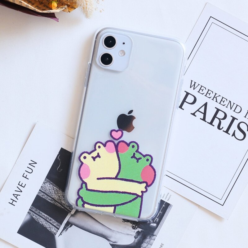 

Cartoon Frog Clear iPhone Case, Multicolor