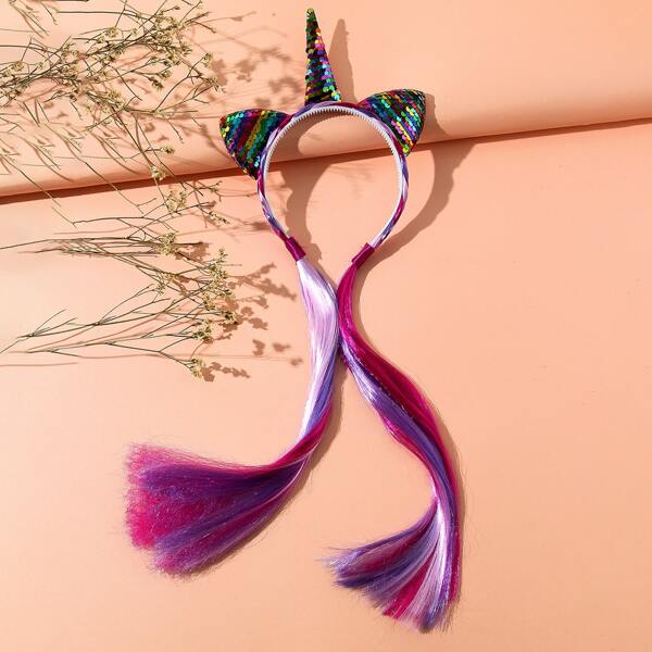 

Toddler Girls Hair Wig Hair Hoop, Multicolor