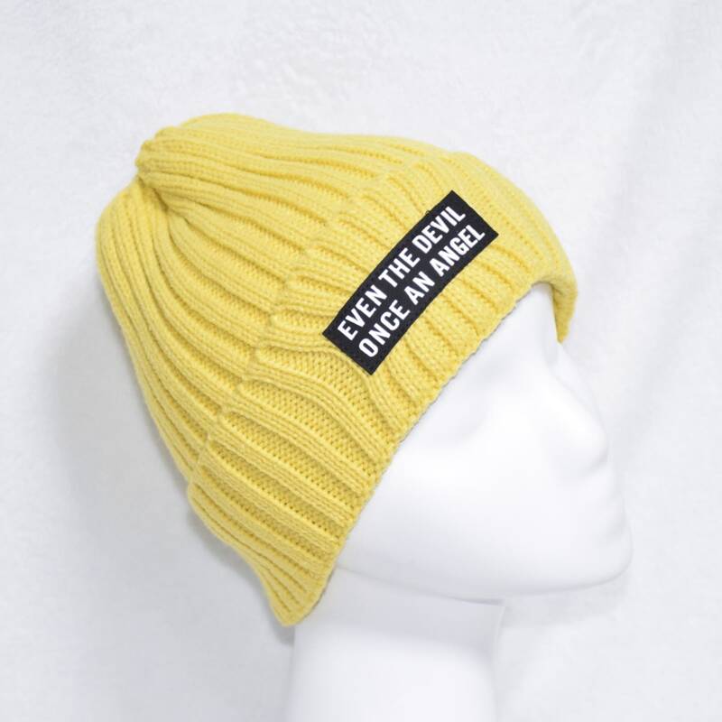 

Letter Patch Beanie, Yellow