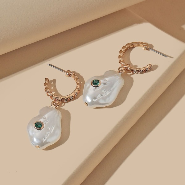 

Faux Pearl Drop Earrings, White