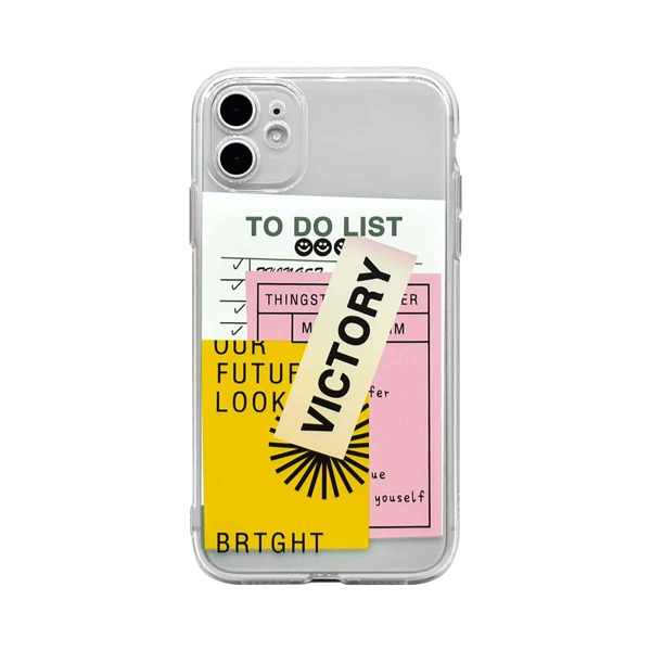 

Tag Print Clear iPhone Case, Multicolor