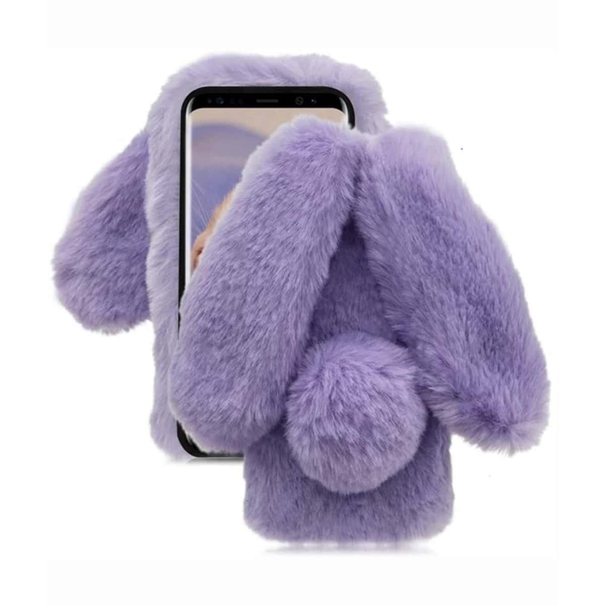 

Rabbit Faux Fur iPhone Case, Purple