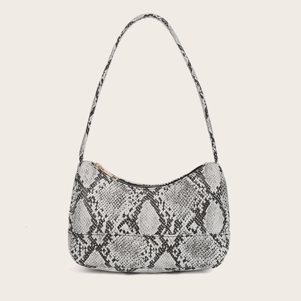 

Snakeskin Print Baguette Bag, Multicolor