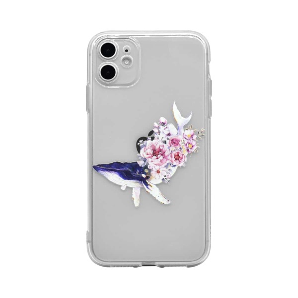 

Whale & Flower Print Clear iPhone Case