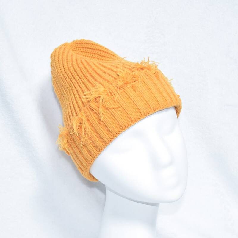 

Solid Frayed Beanie, Yellow