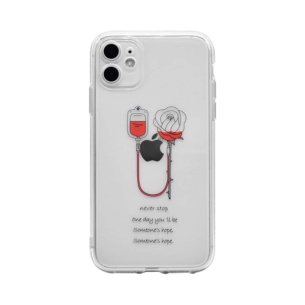 

Rose Pattern Clear iPhone Case