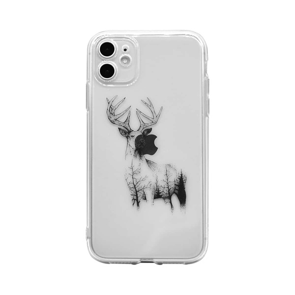 

Прозрачный чехол для iPhone с принтом оленя