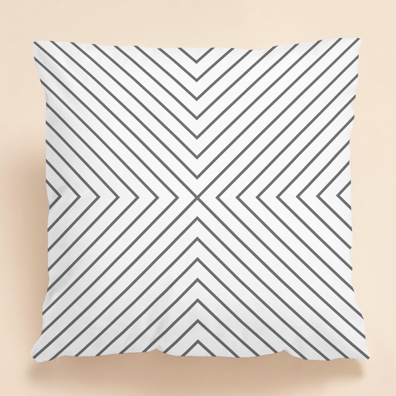 

Geometric Cushion Cover Without Filler, White