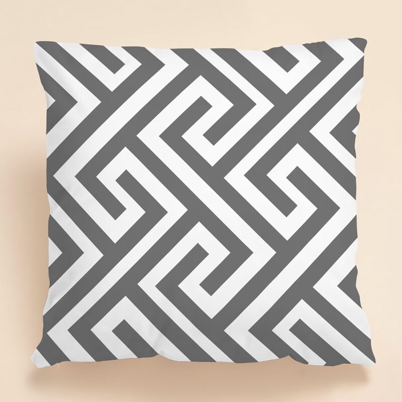 

Geometric Cushion Cover Without Filler, White