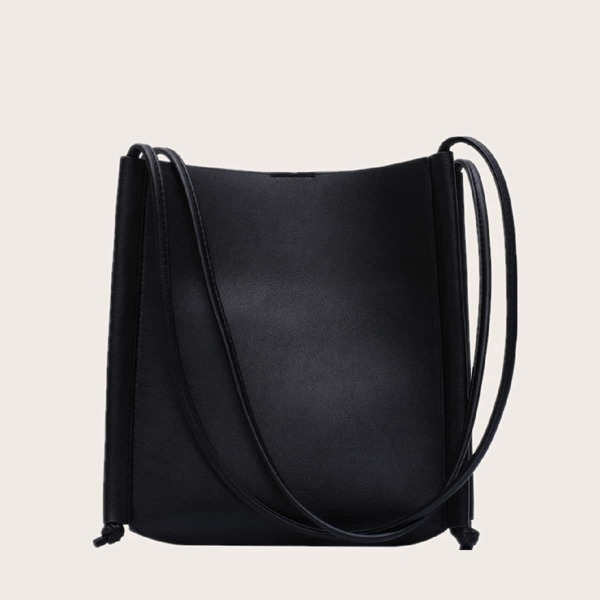 

Minimalist Shoulder Tote Bag, Black