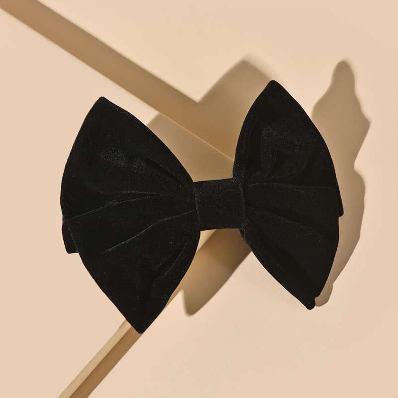 

Bow Knot Decor Velvet Hair Clip, Black