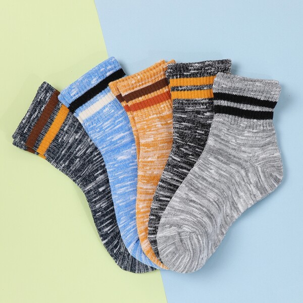 

5pairs Space Dye Short Socks, Multicolor