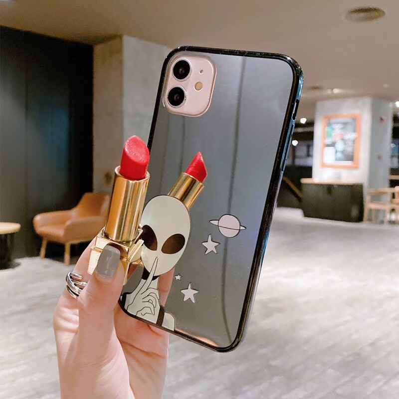 

Alien Print Mirror iPhone Case, Multicolor
