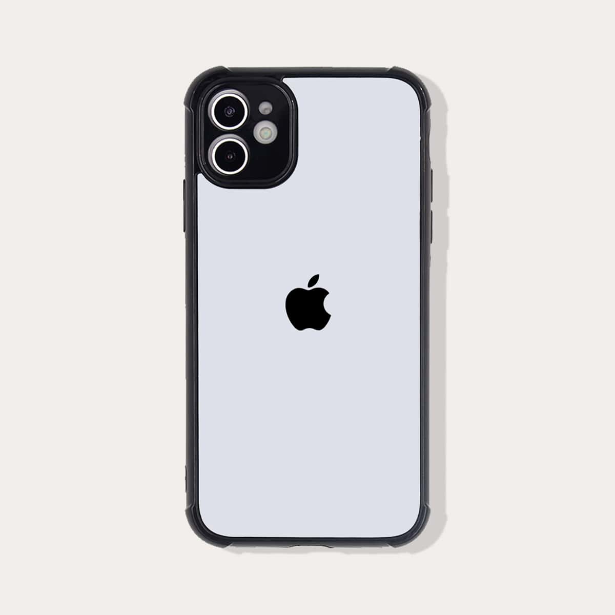 

Contrast Frame Clear iPhone Case, Black