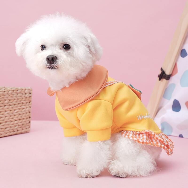 

Gingham Ruffle Decor Pet Sweatshirt, Yellow