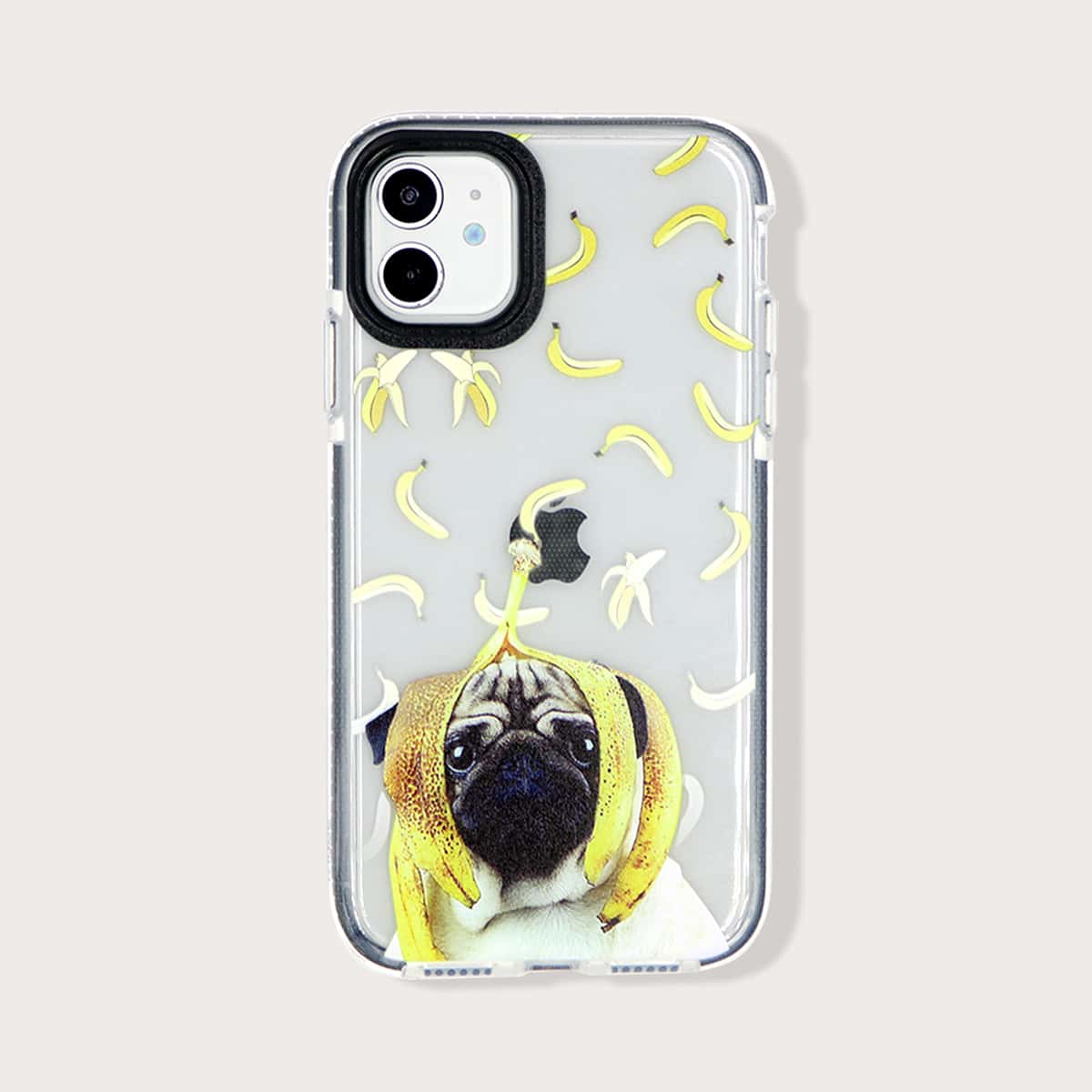 

Banana & Pug Dog Print iPhone Case, Multicolor