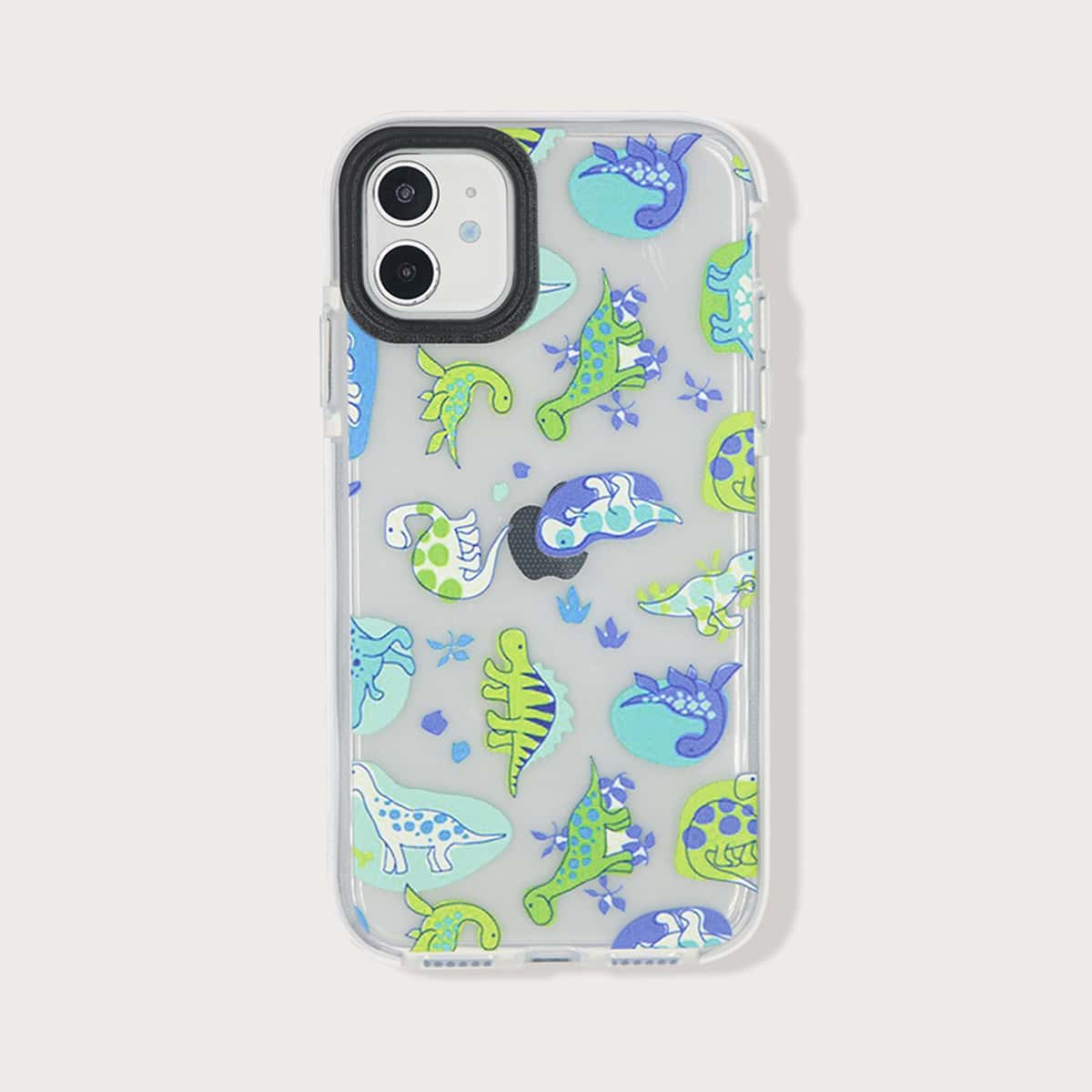 

Dinosaur Print Clear iPhone Case, Multicolor