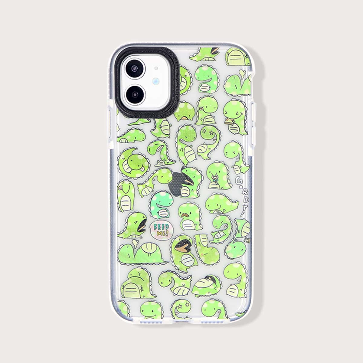 

Cartoon Dinosaur Clear iPhone Case, Multicolor