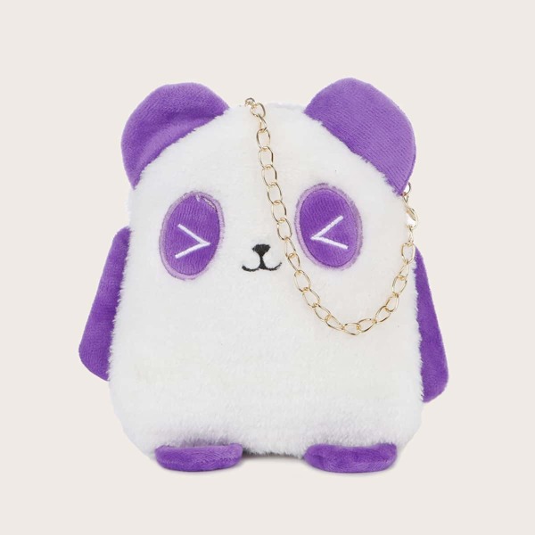 

Cartoon Design Fluffy Chain Bag, Purple