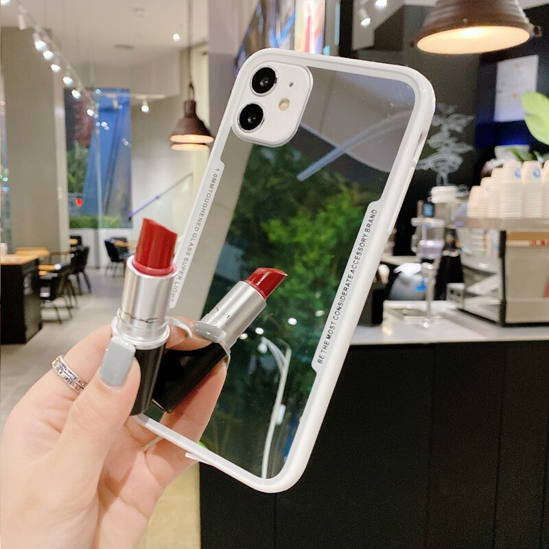

Contrast Frame Mirror iPhone Case, White
