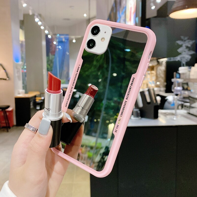 

Contrast Frame Mirror iPhone Case, Pink