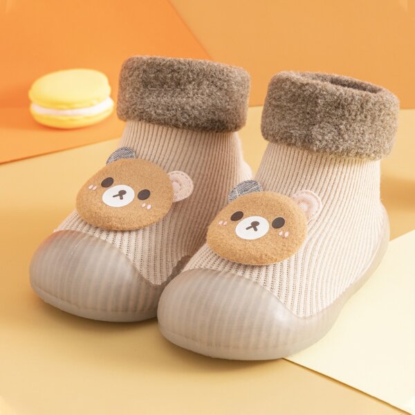 

Toddler Girls Cartoon Bear Decor Sock Sneakers, Khaki
