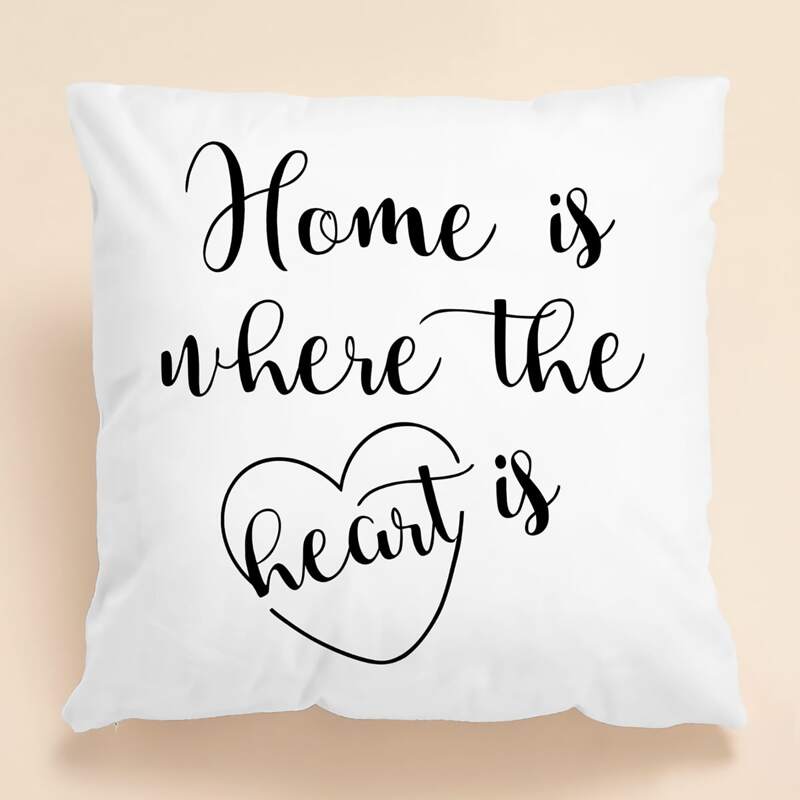

Slogan Graphic Cushion Cover Without Filler, White