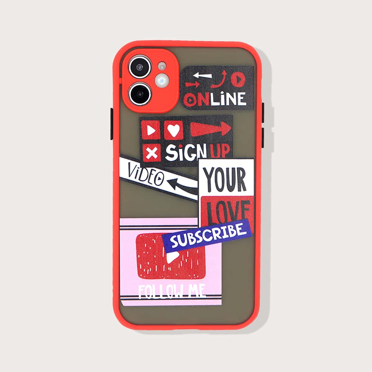 

Letter Graphic Frosted iPhone Case, Multicolor