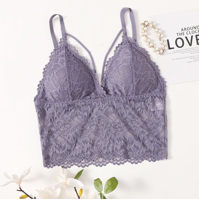 

Solid Lace Bralette, Mauve purple