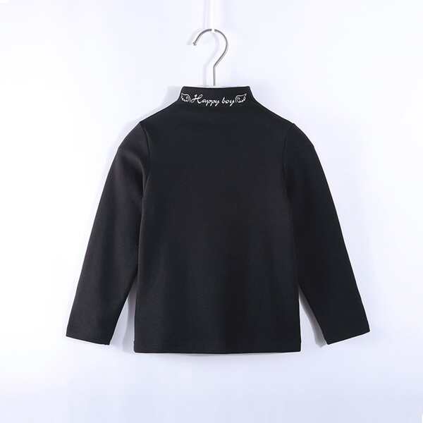 

Toddler Boys Letter Graphic Mock Neck Tee, Black