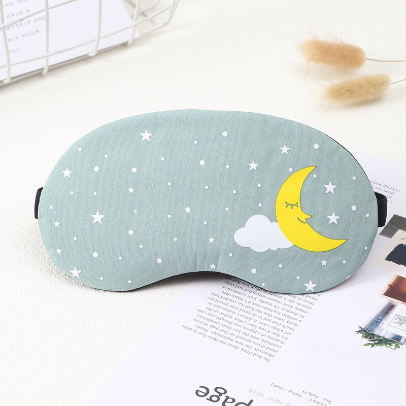 

1pc Star & Moon Print Eye Cover, Green