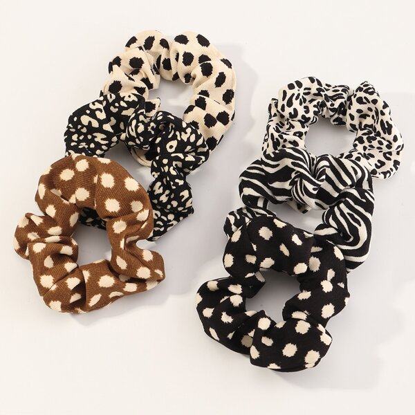 

6pcs Kids Striped Pattern Hair Tie, Multicolor