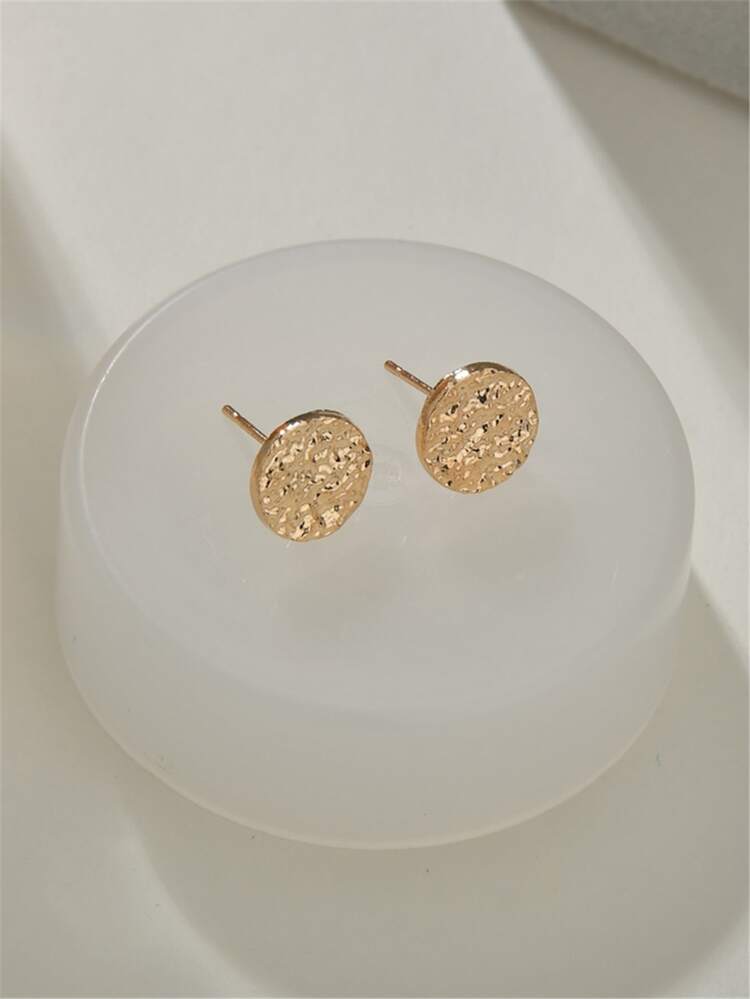 Textured Metal Stud Earrings