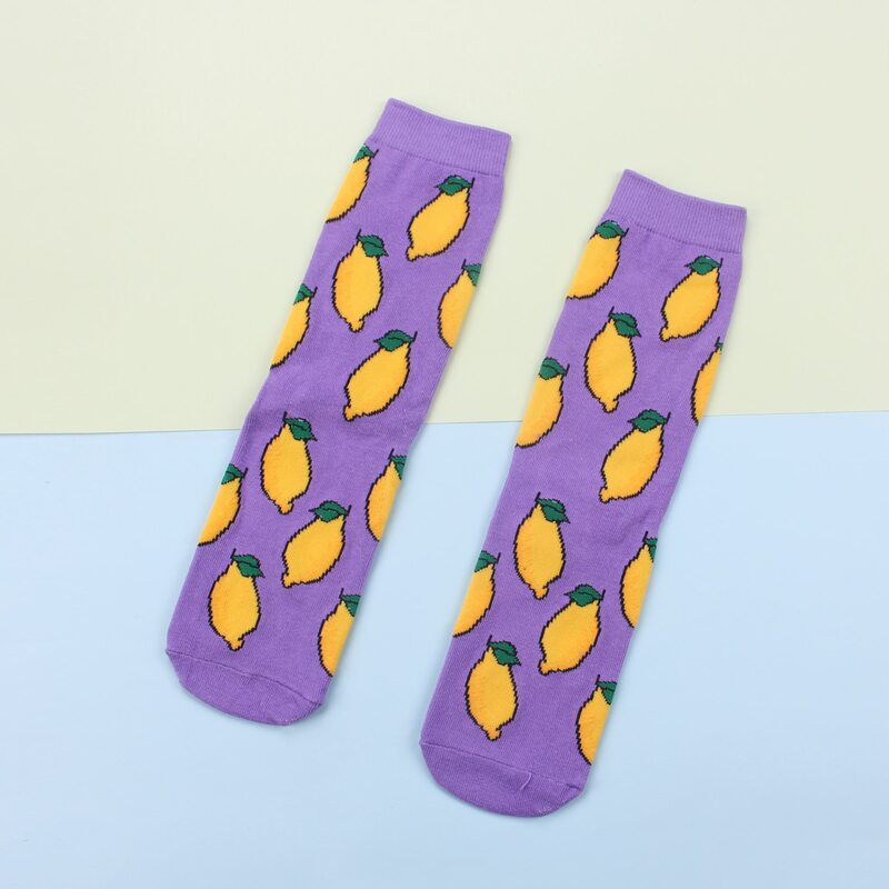 

1pair Mango Crew Socks, Purple