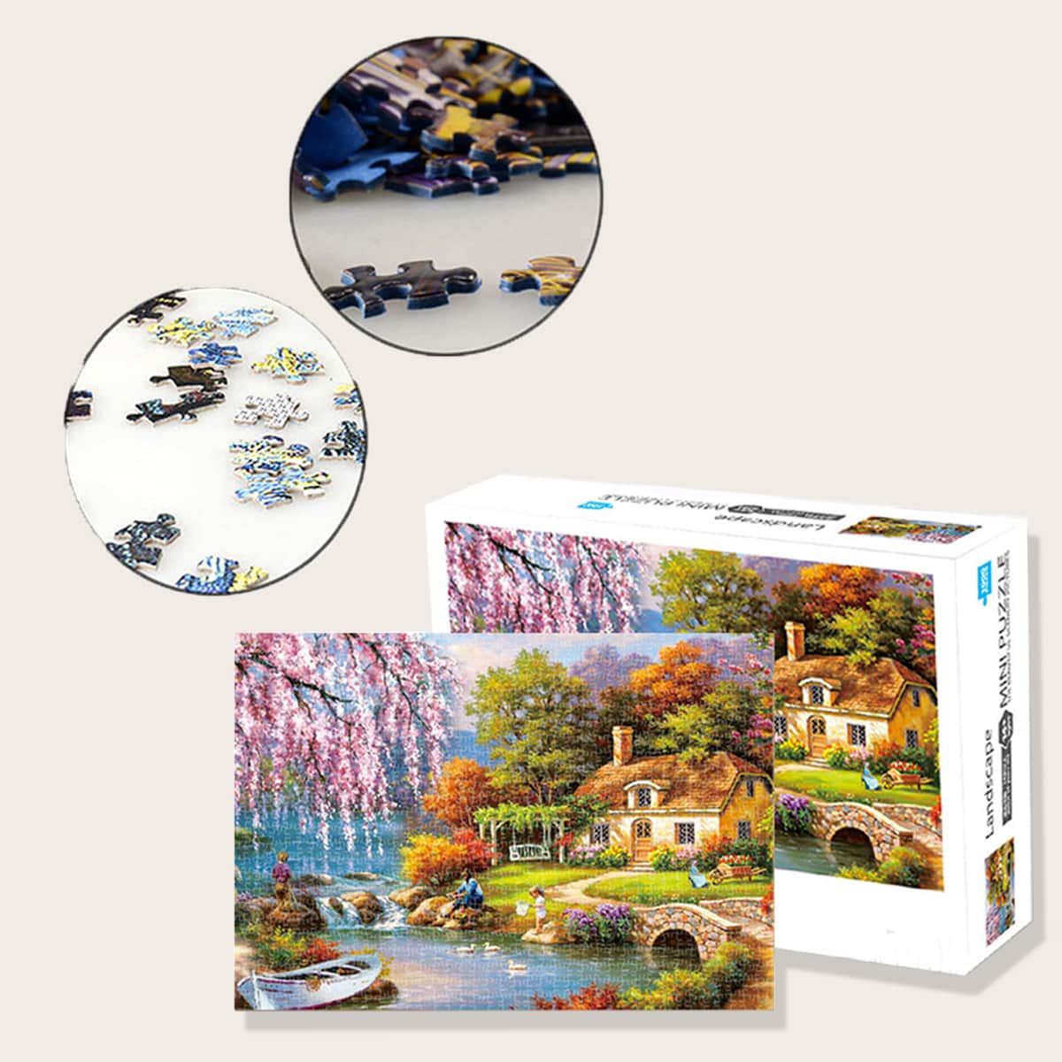 

1set Pastoral Scenery Jigsaw Puzzle, Multicolor