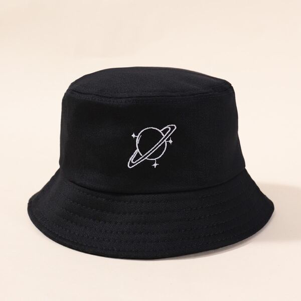

Toddler Kids Embroidery Bucket Hat, Black