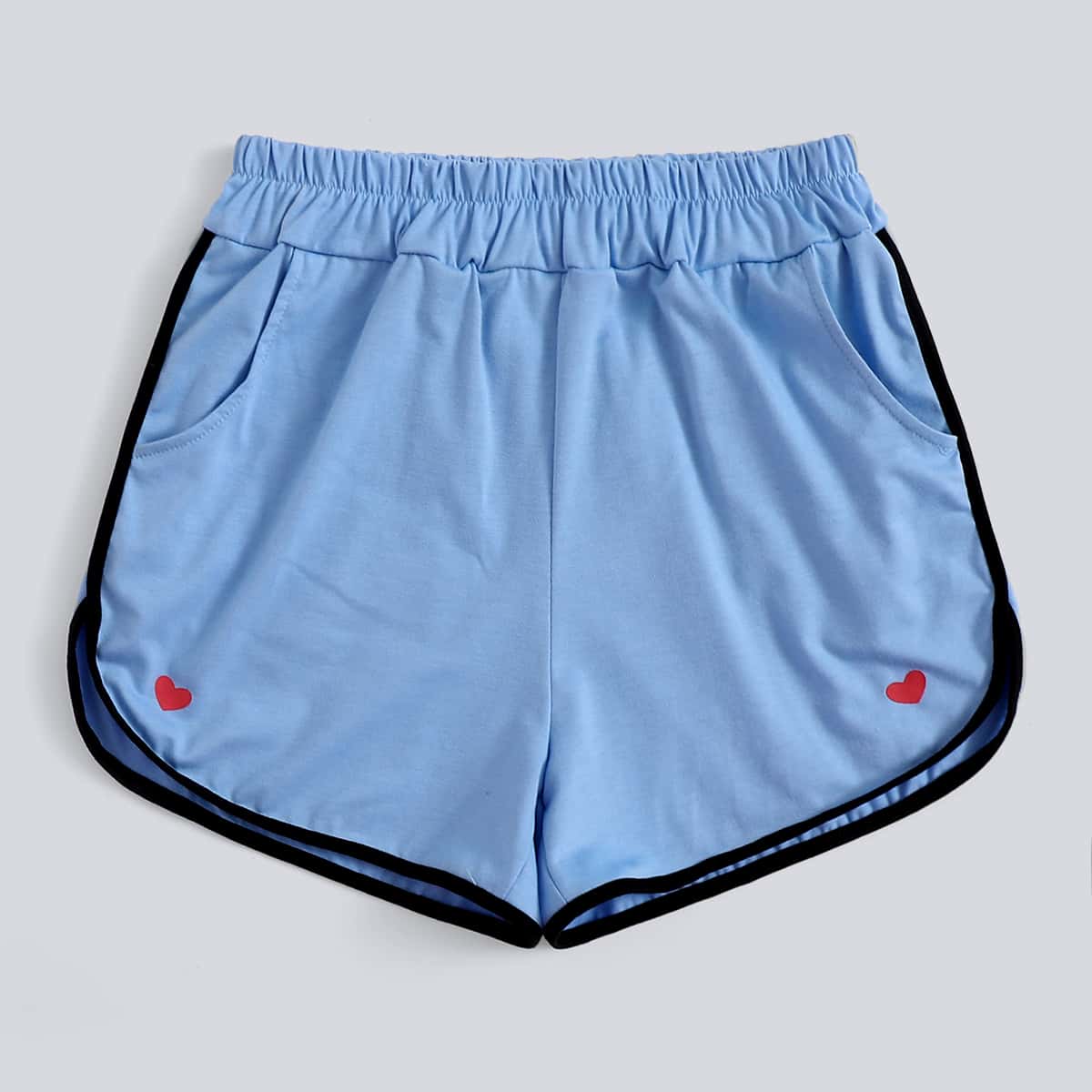 

Heart Graphic Dolphin Shorts, Blue