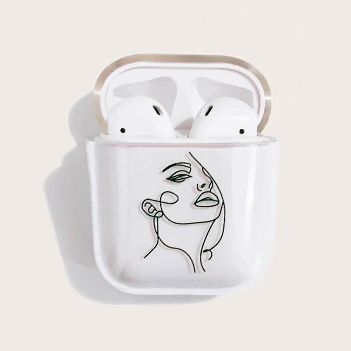 

Figure Graphic Clear AirPods Case, Black and white
