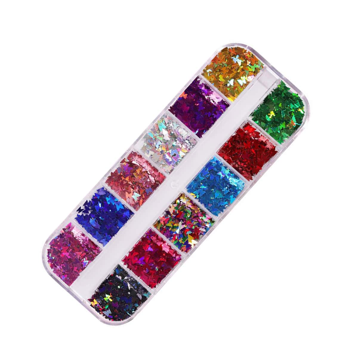 

1box Holographic Butterfly Nail Art Decoration, Multicolor