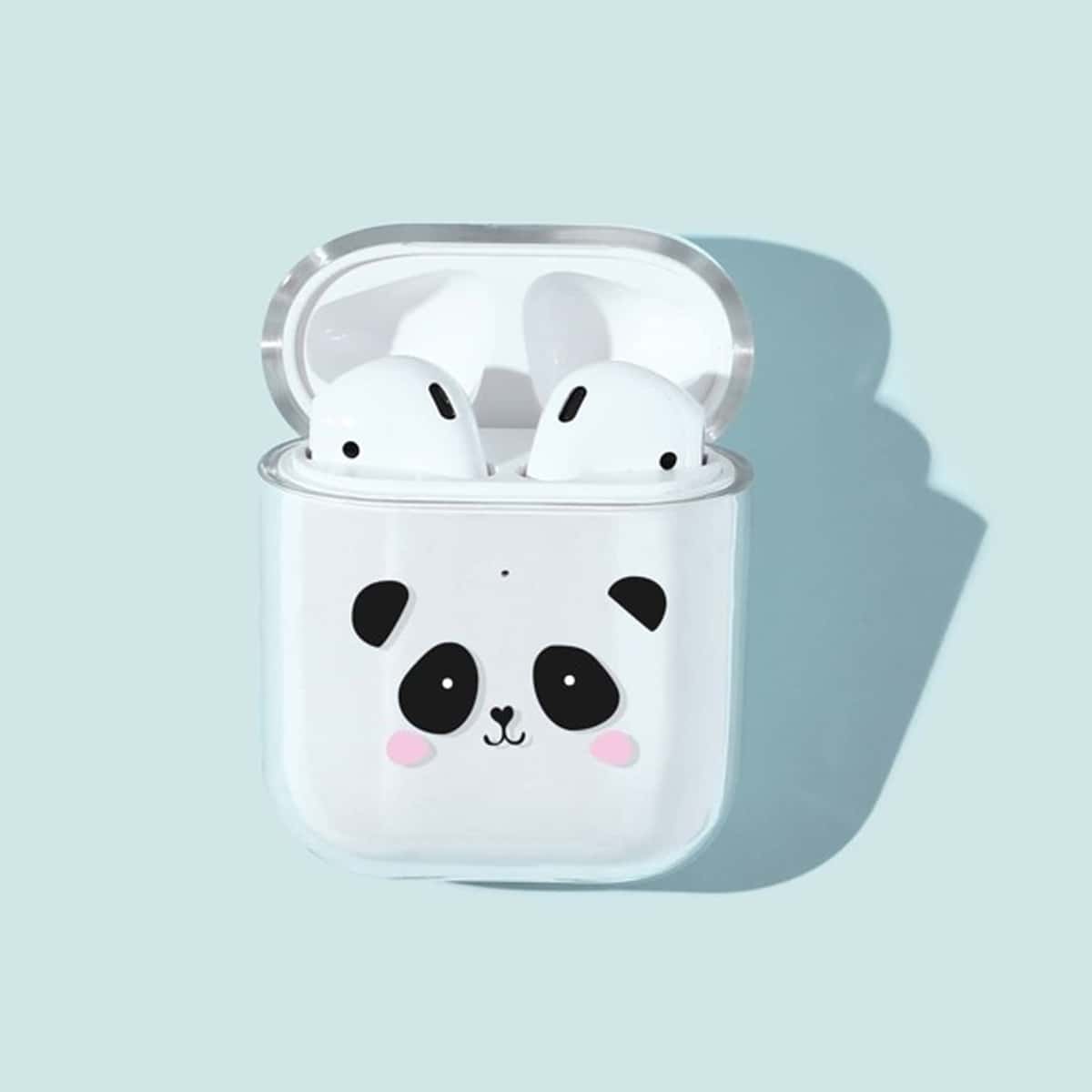 

Cartoon Panda AirPods Case, Black