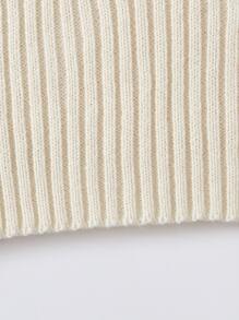 SHEIN Unity 羅紋針織短版毛衣背心 - 米色 - 查看 4