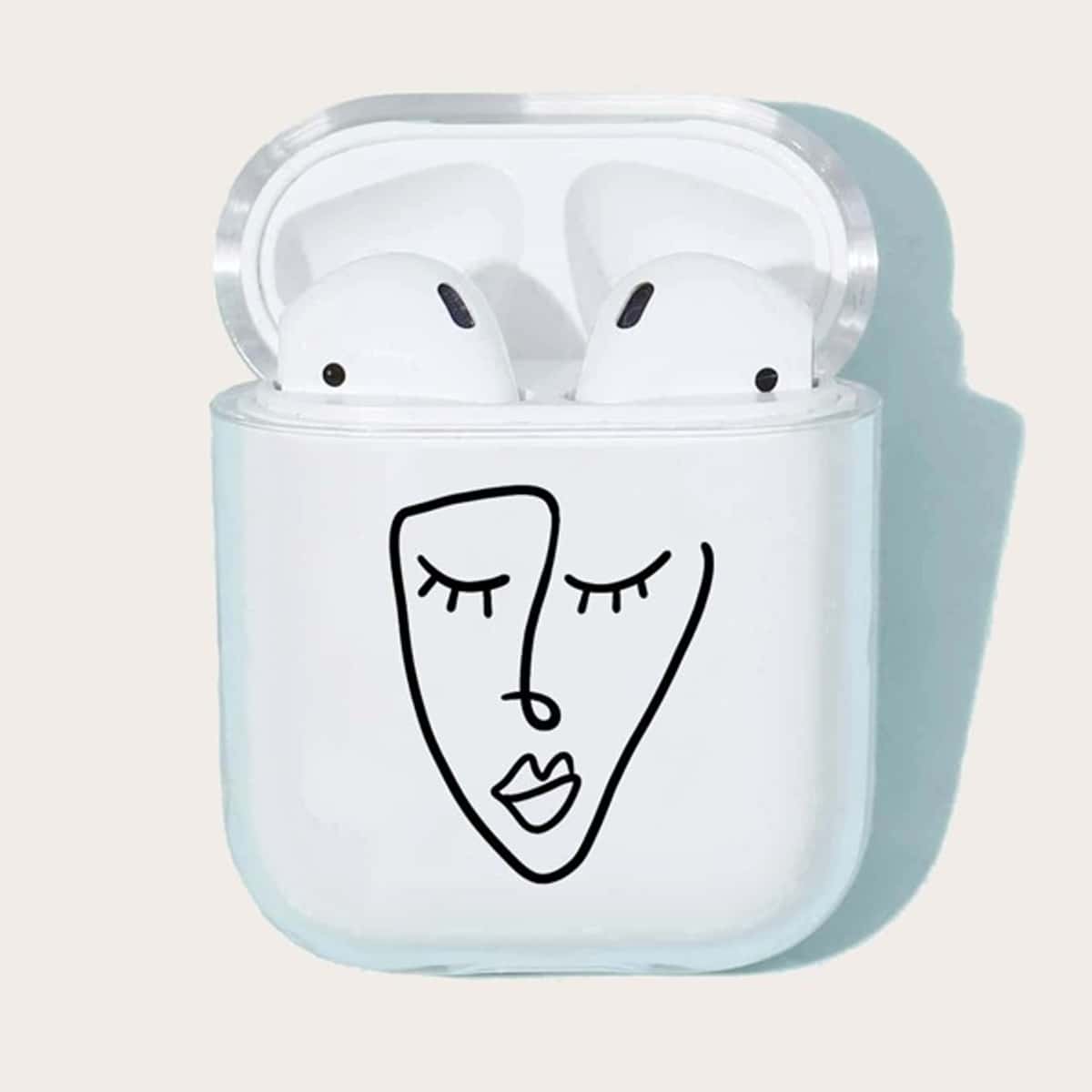 

Figure Graphic Clear AirPods Case, Black and white
