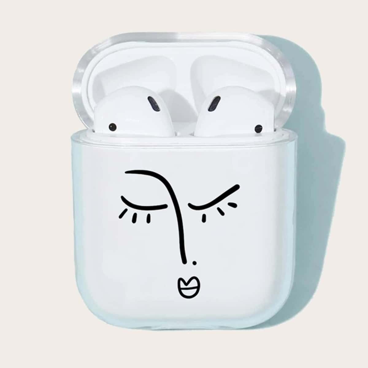 

Figure Graphic Clear AirPods Case, Black and white