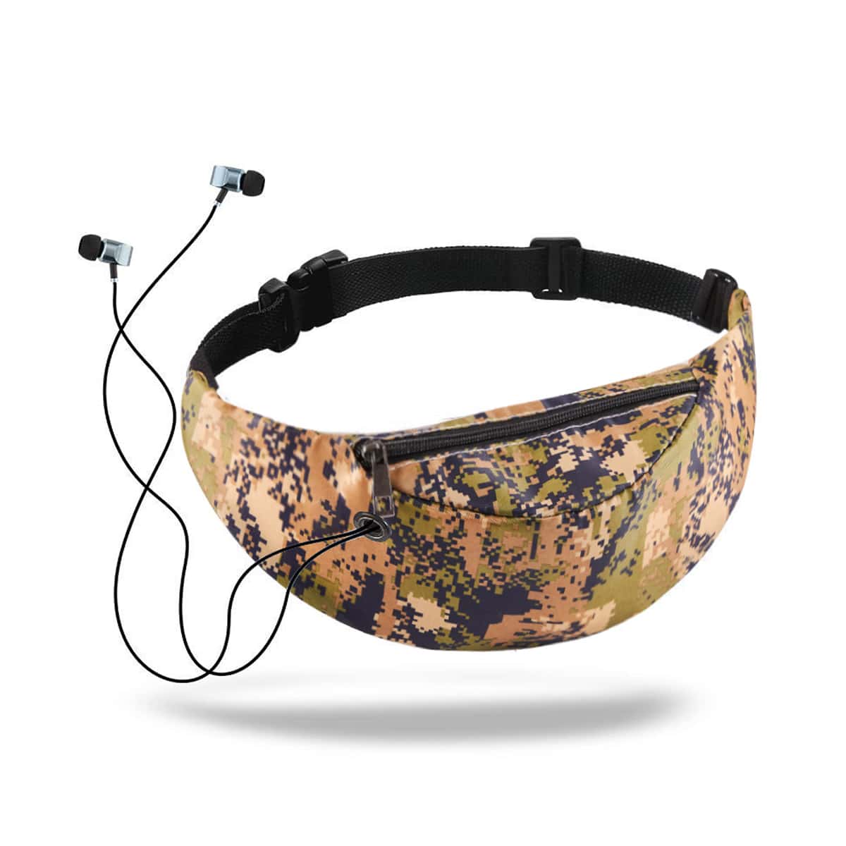 

Camo Fanny Pack With Headphone Plug, Multicolor