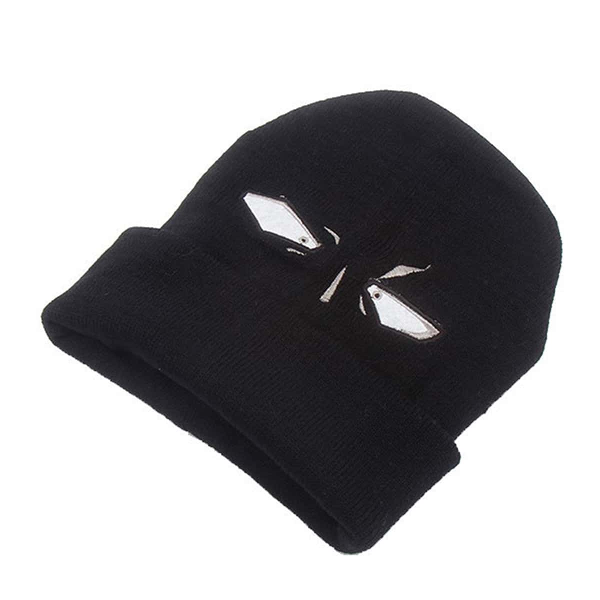 

Figure Embroidery Beanie, Black